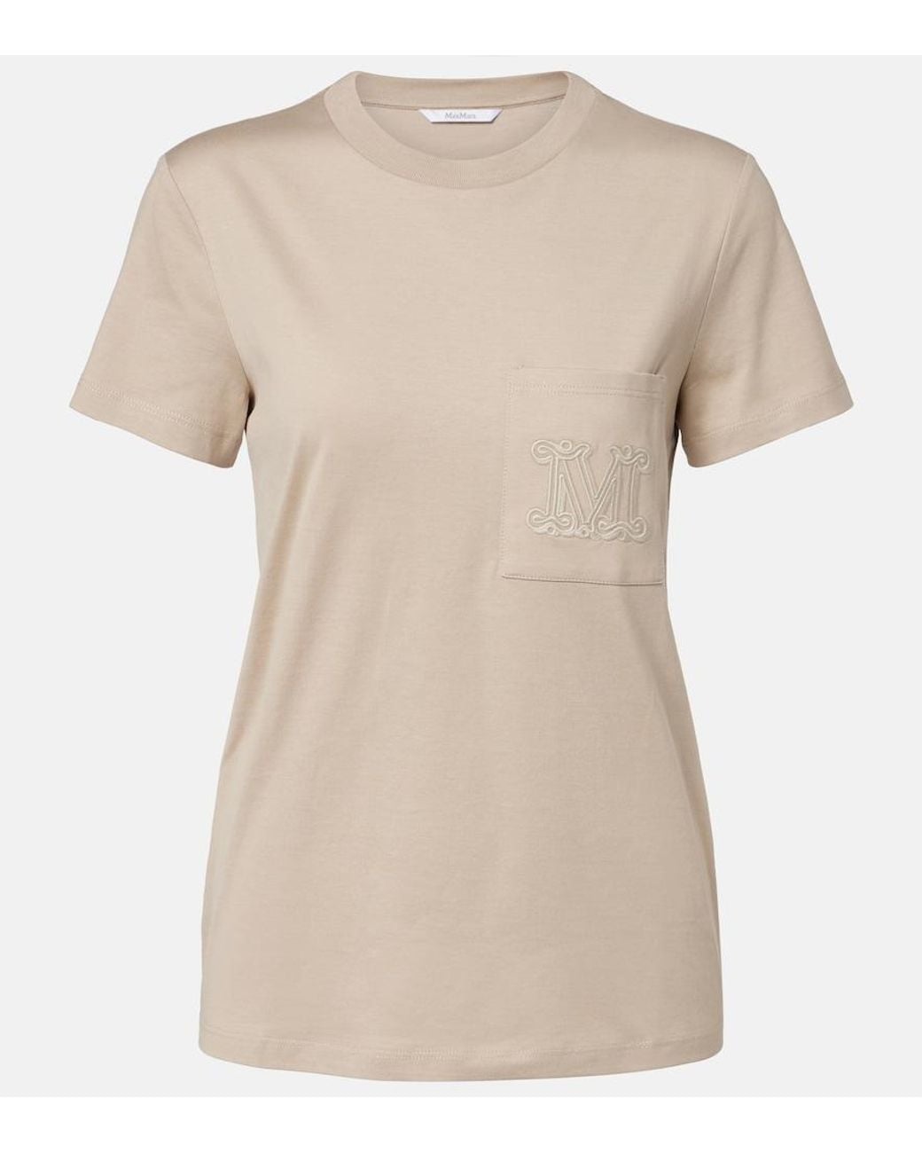 Max Mara Natural Embroidered Cotton Top