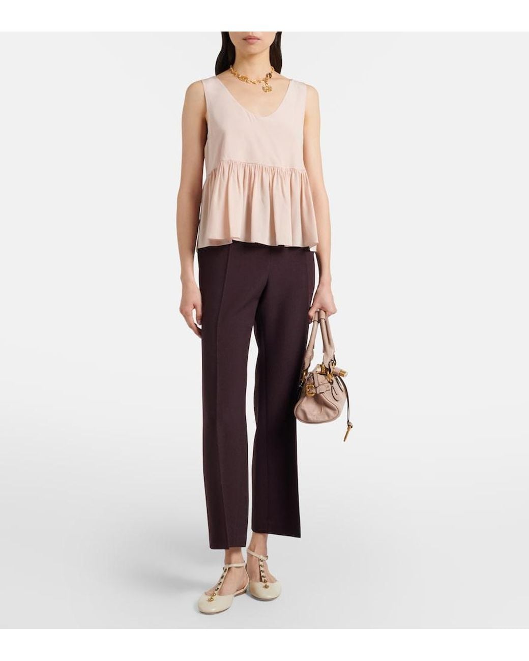 Chloé Natural Celeste Embellished Leather Flats