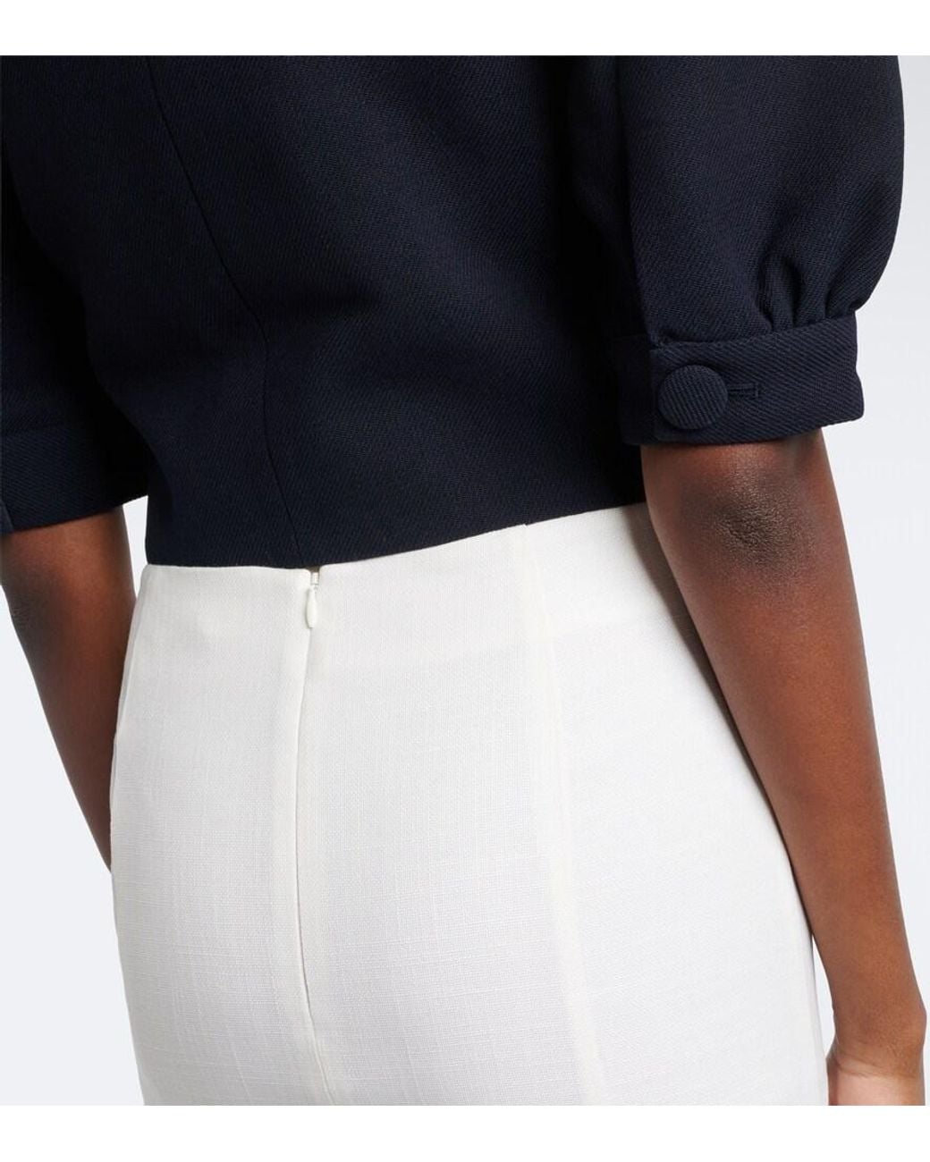 ShuShu/Tong White Bow-Detail Ruffled Midi Skirt