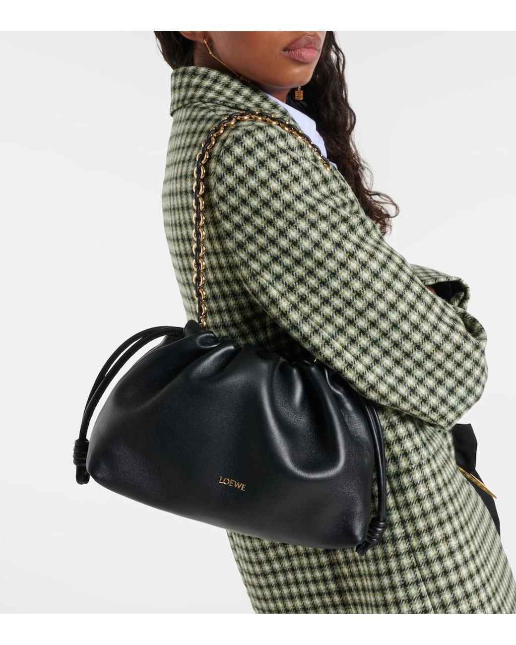Loewe Black Flamenco Small Leather Clutch