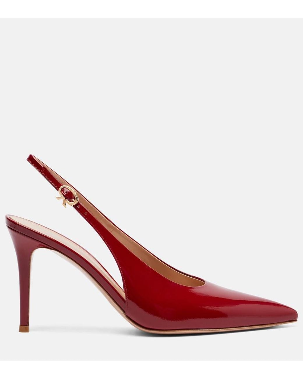 Gianvito Rossi Red Robbie 85 Patent Leather Slingback Pumps