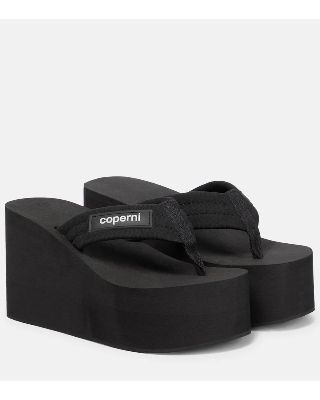 Coperni Black Platform Thong Sandals