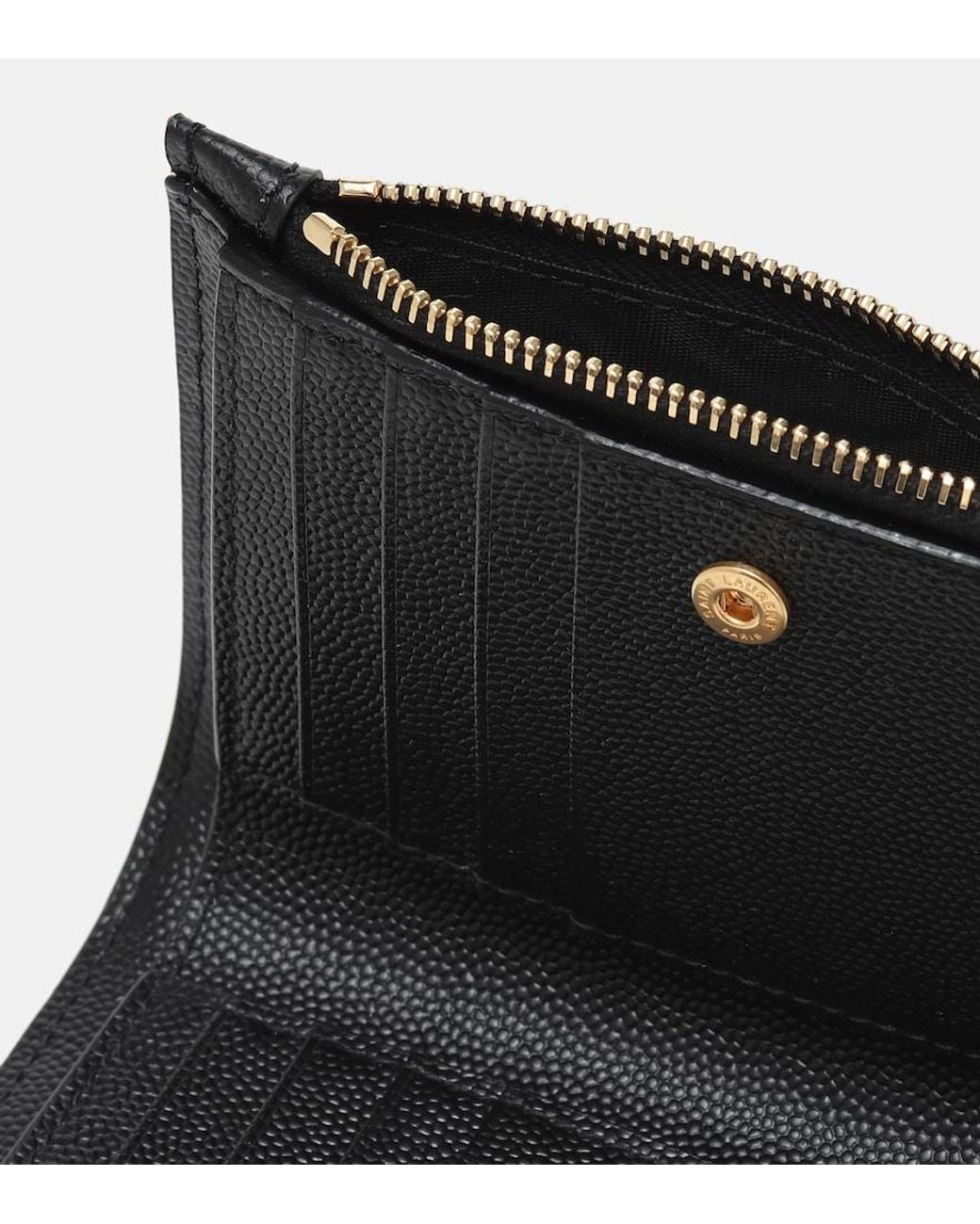 Saint Laurent Black 'Cassandre' Wallet