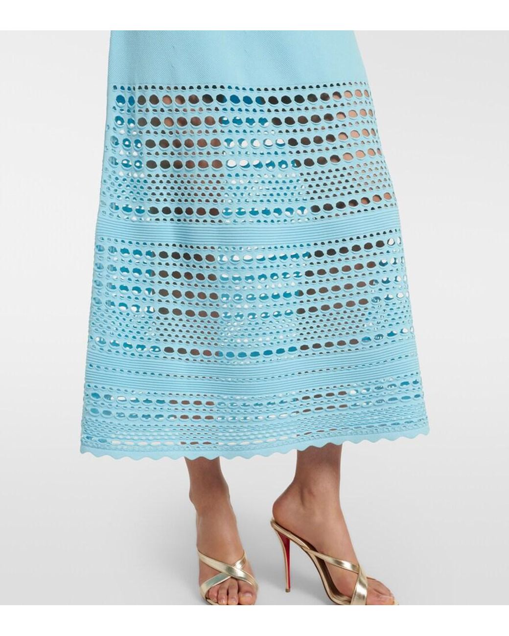 Jonathan Simkhai Blue Blayne Open-Knit Midi Dress