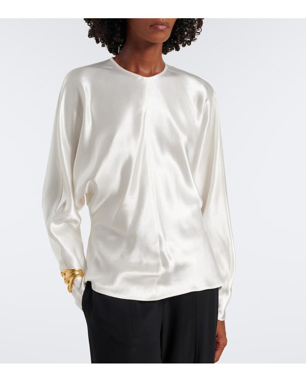 FFORME White Sylvie Satin Top