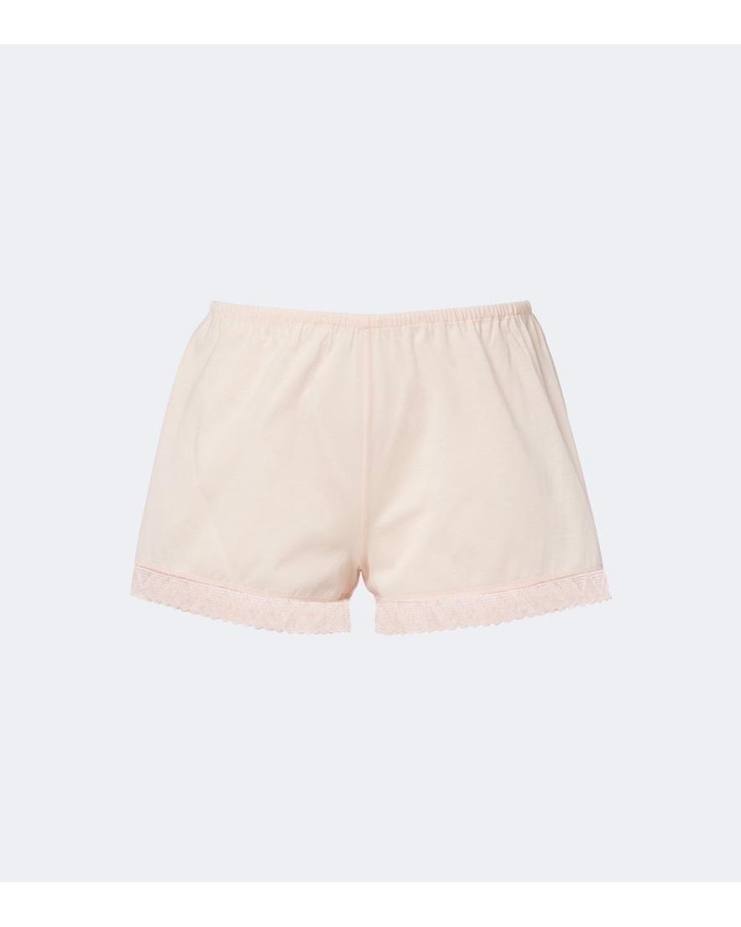 Eres Natural Lightness Lace-Trimmed Cotton Shorts