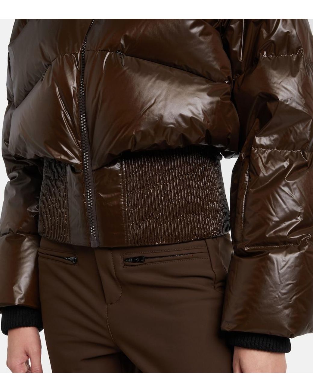 Perfect Moment Brown Auretta Bomber Shell-Down Ski Jacket