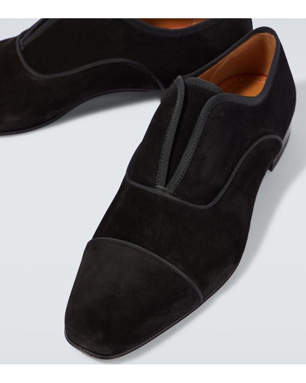 Christian Louboutin Black Alpha Velour Oxford Shoes for men