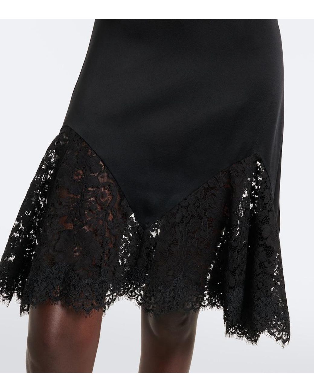 Stella McCartney Black Lace-Trimmed Minidress