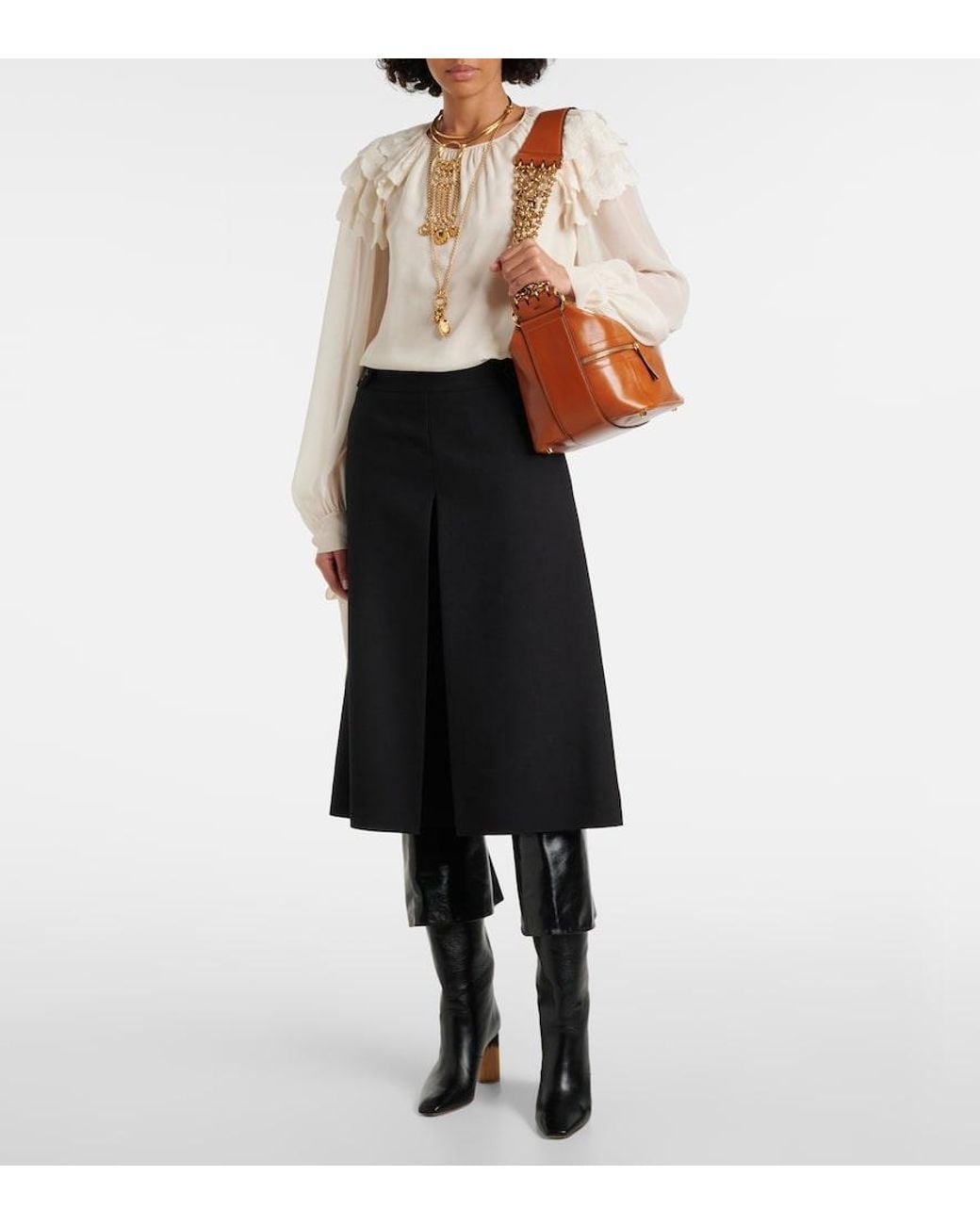 Chloé Brown Camera Chain Leather Shoulder Bag