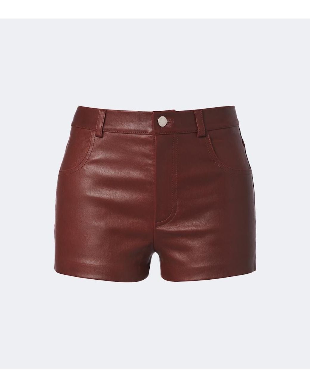 Stouls Red Roxie Mid-Rise Leather Shorts