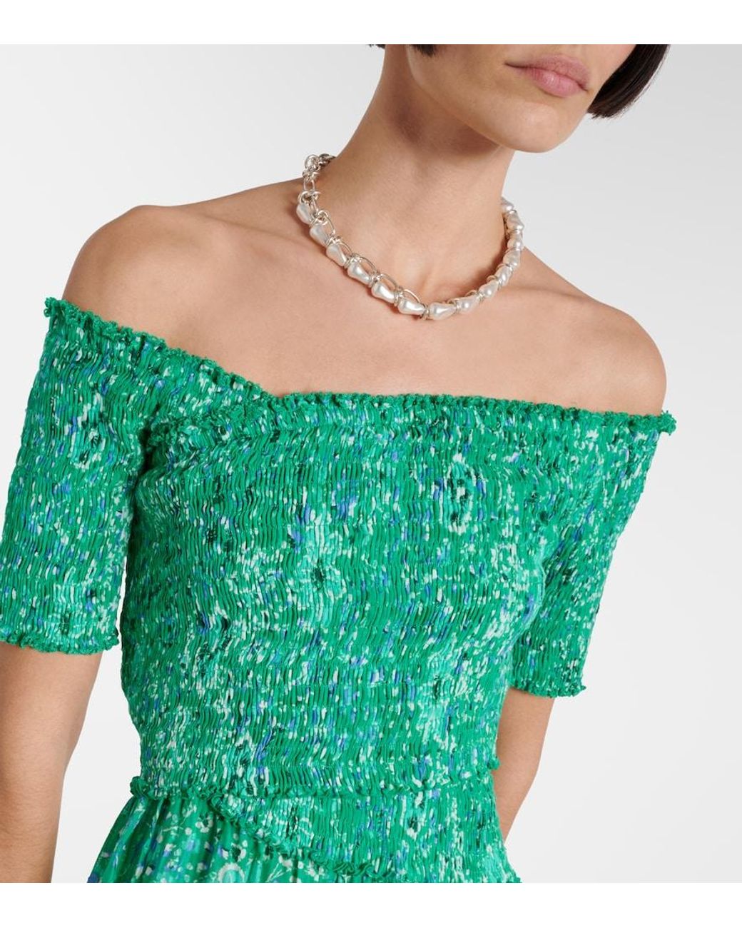 Poupette Green Soledad Floral Midi Dress