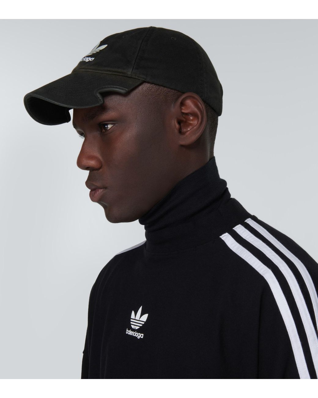 Balenciaga X Adidas Logo Cotton Baseball Cap in Black for Men