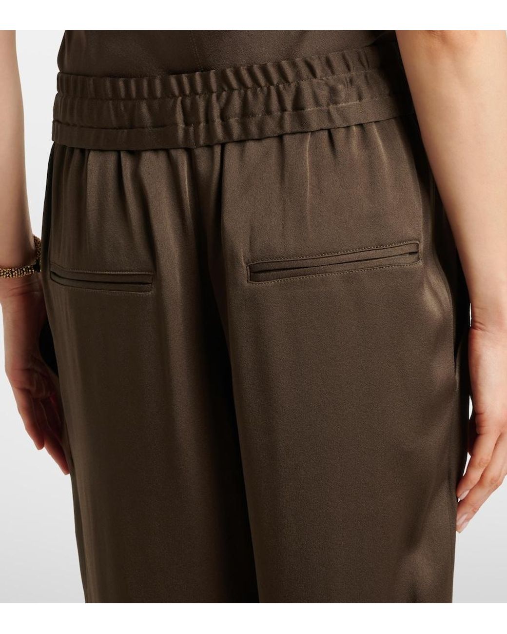 Isabel Marant Brown Kendry Satin Wide-Leg Pants