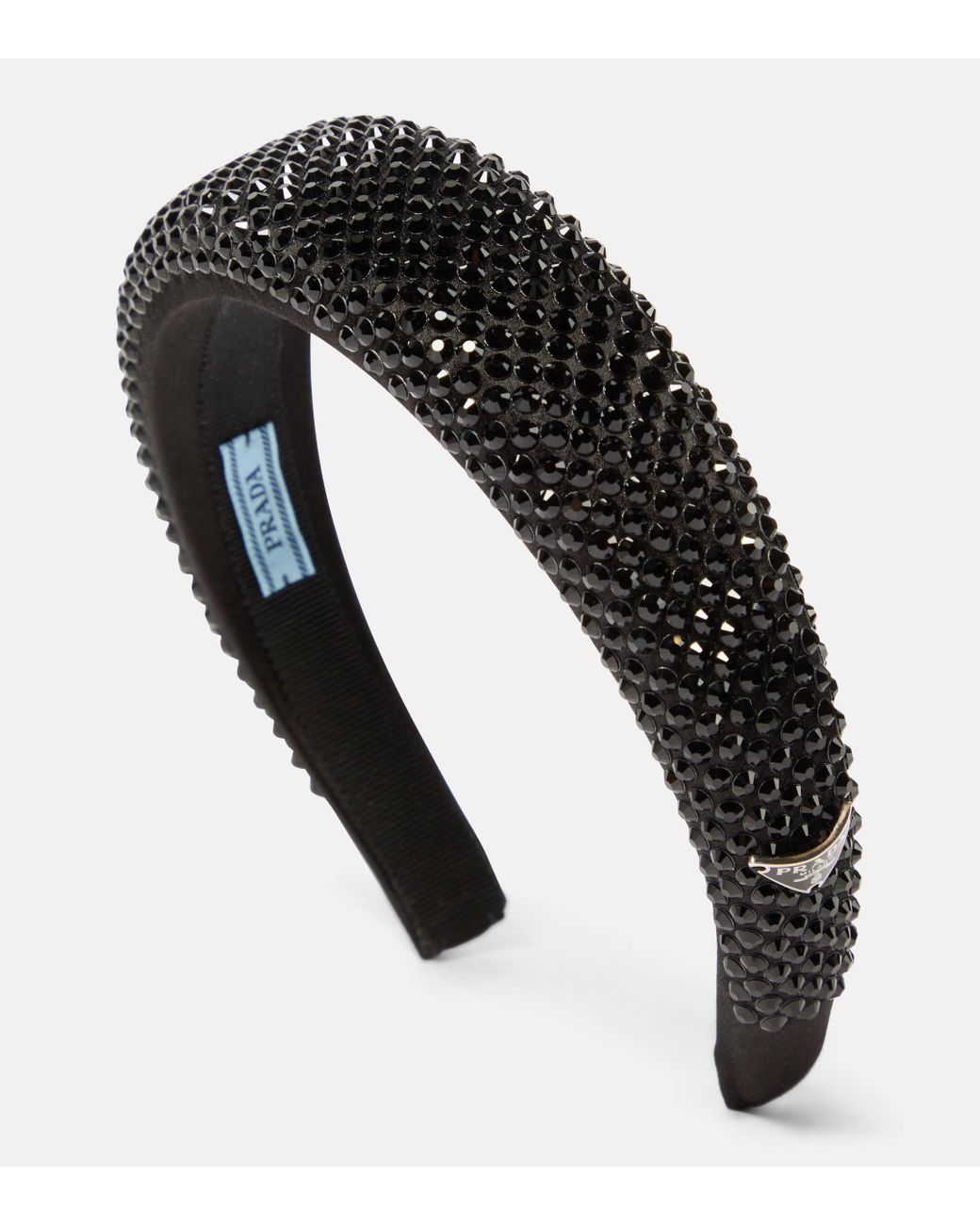 Prada black satin headband hotsell