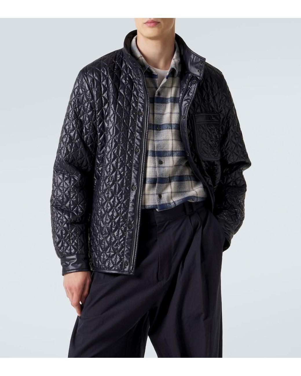Moncler Blue Quilted Jacket for men