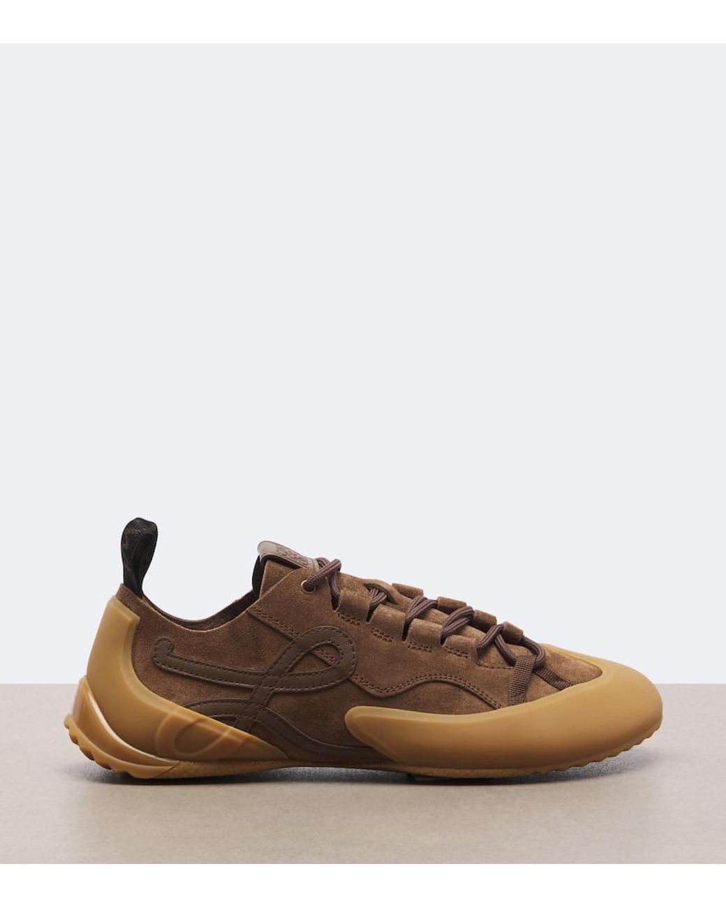 Loewe Brown Grip Anagram Suede Sneakers