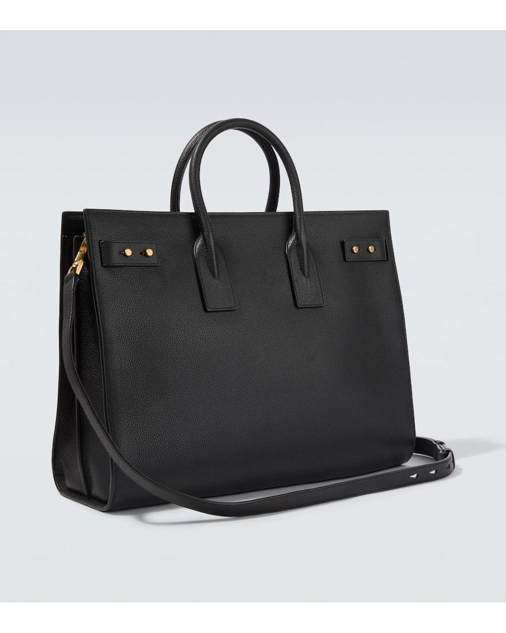Saint Laurent Black Sac De Jour Thin Large Leather Tote Bag for men