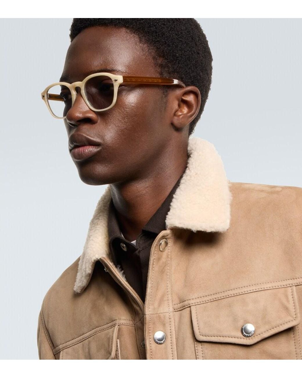 Brunello Cucinelli Natural Round Sunglasses for men