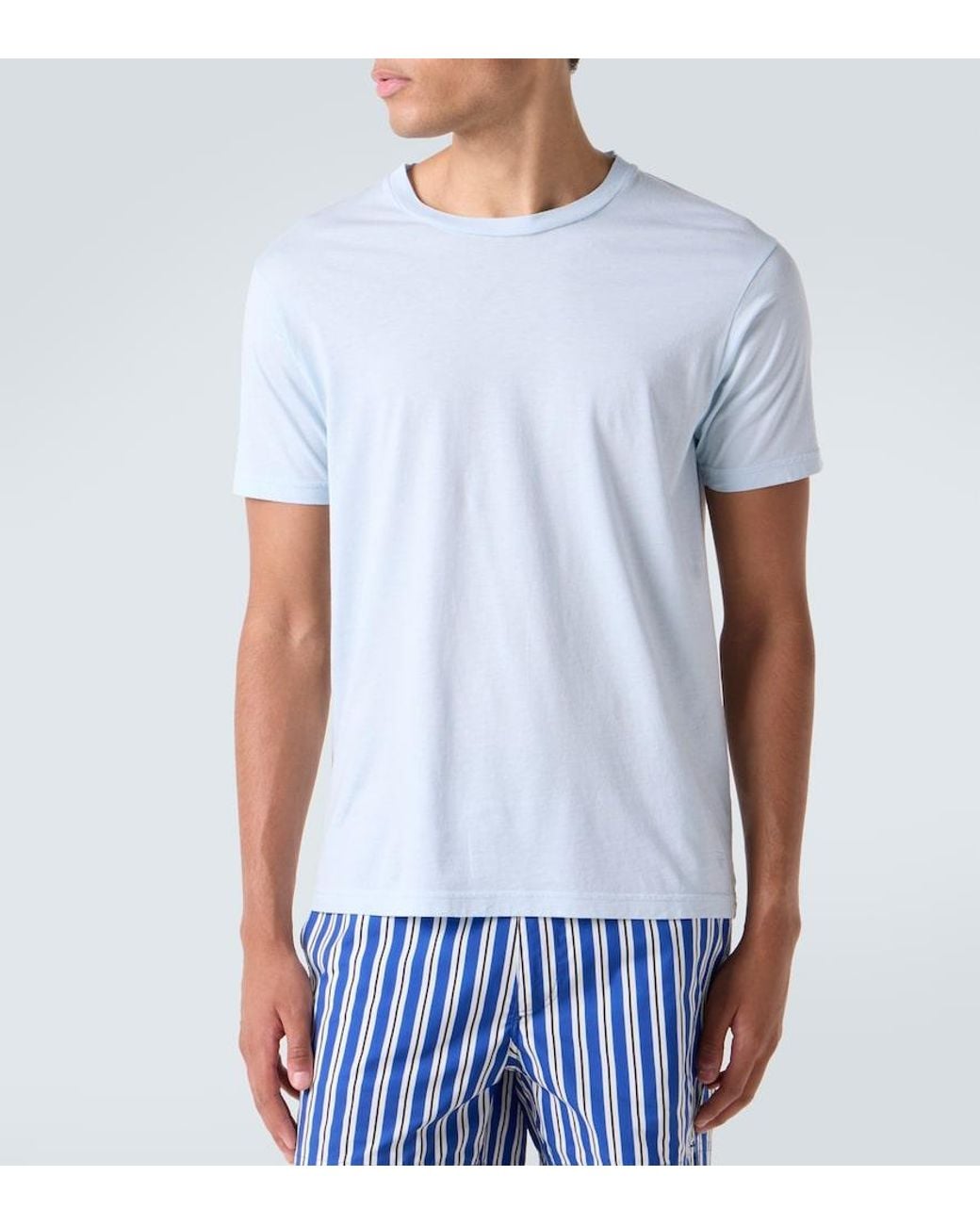 Tom Ford White Cotton And Silk Jersey T-Shirt for men