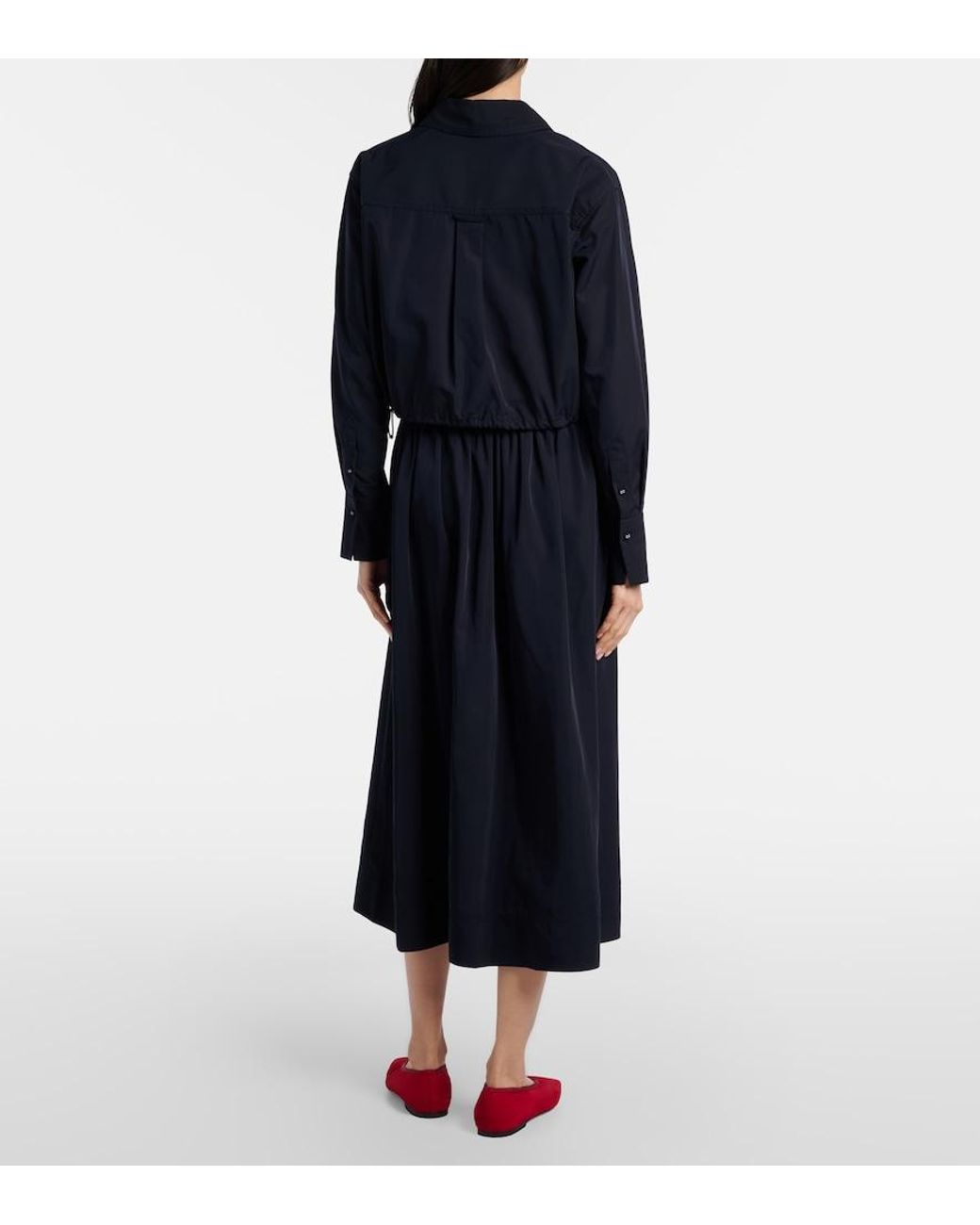 Veronica Beard Blue Bates Gathered Taffeta Midi Skirt