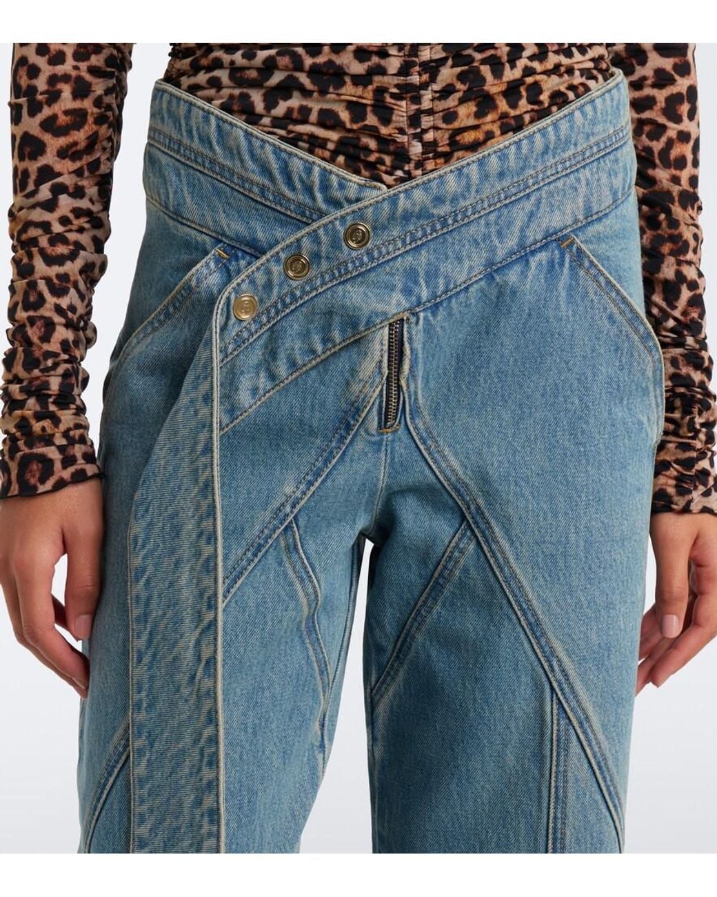 Blumarine Blue Wide-Leg Jeans