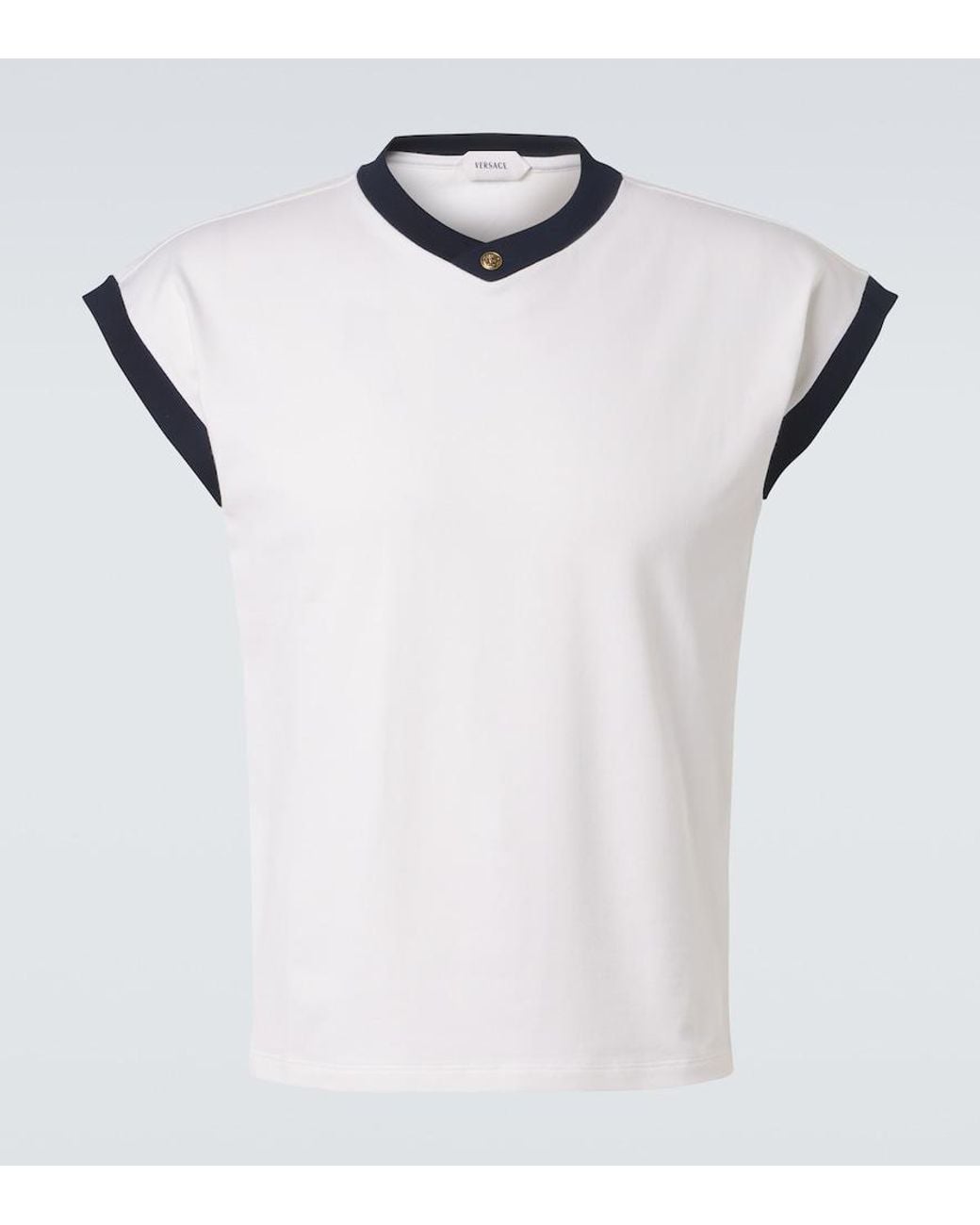 Versace White Medusa Cotton-Blend Jersey T-Shirt for men