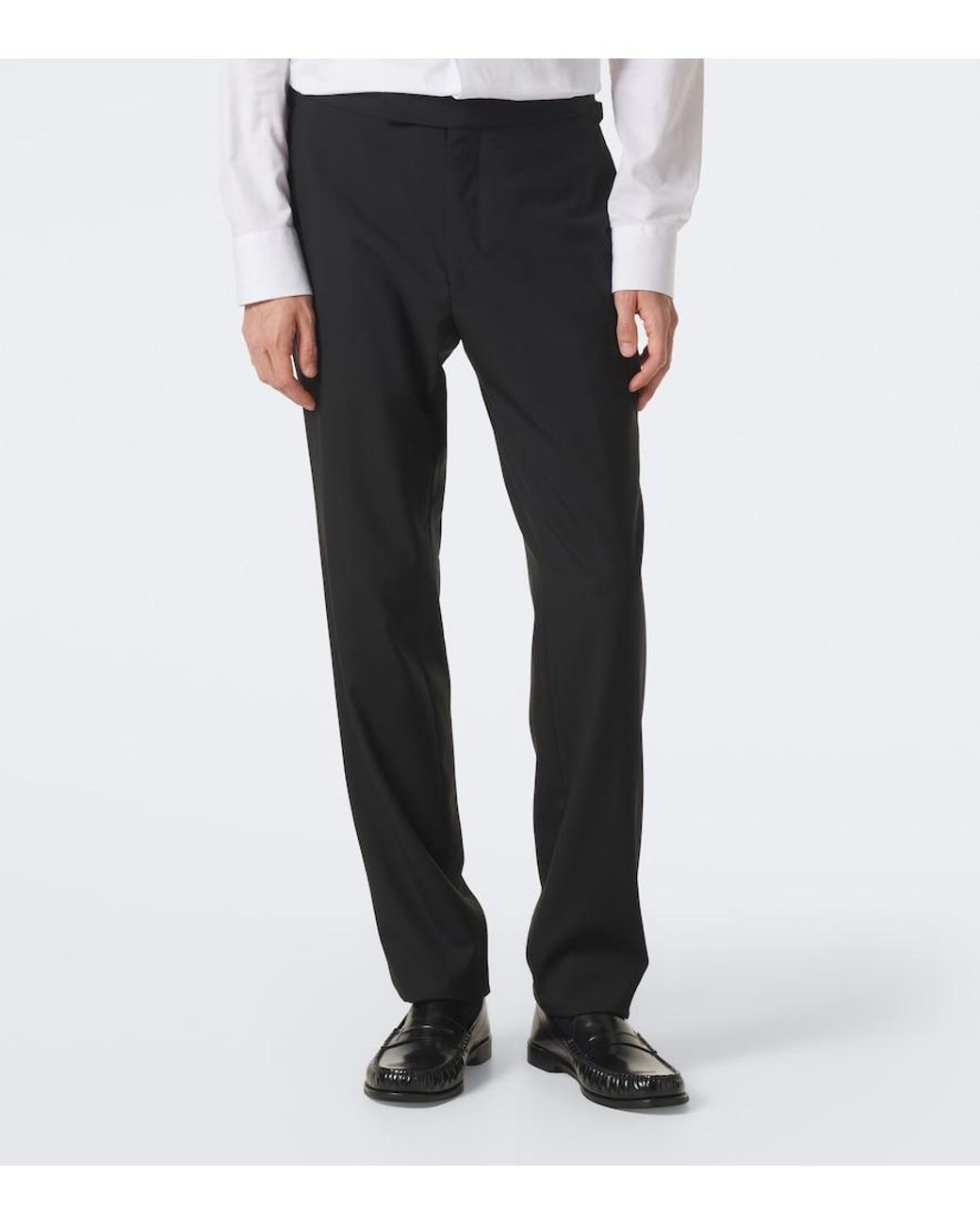 Tom Ford Black Shelton Wool Slim Pants for men