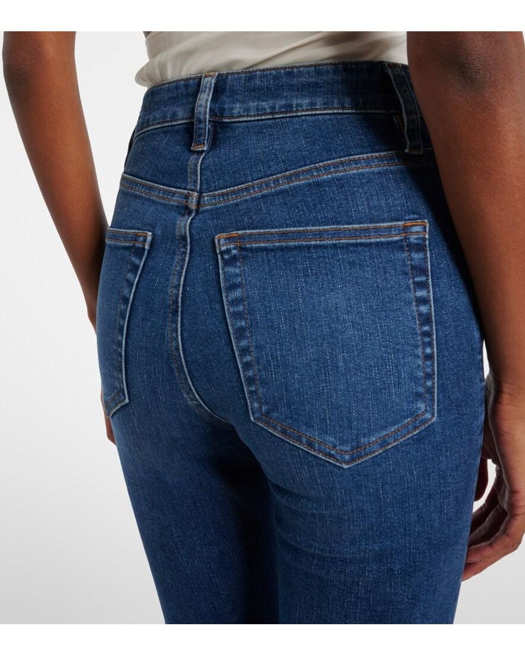 FRAME Blue Reboot High-Rise Flared Jeans