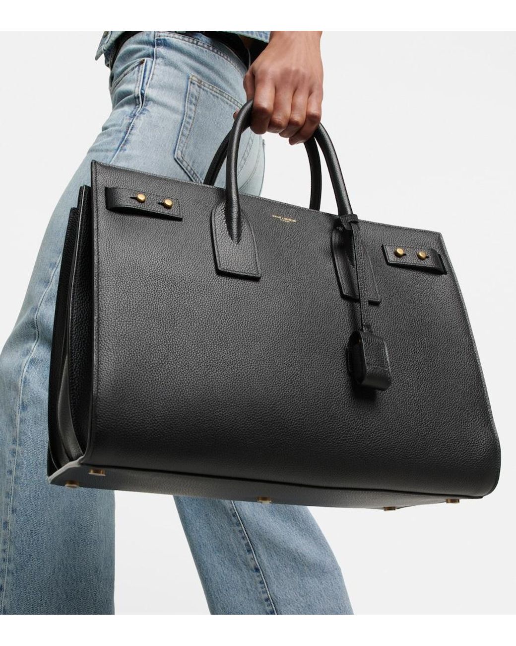Sac Cabas Sac Du Jour Saint Laurent en coloris Black