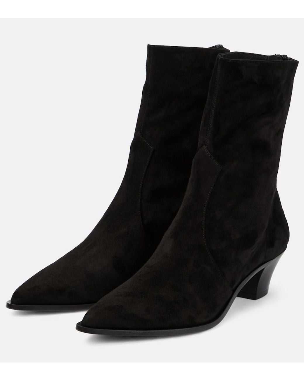 Aquazzura Black Brunswick 45 Suede Ankle Boots