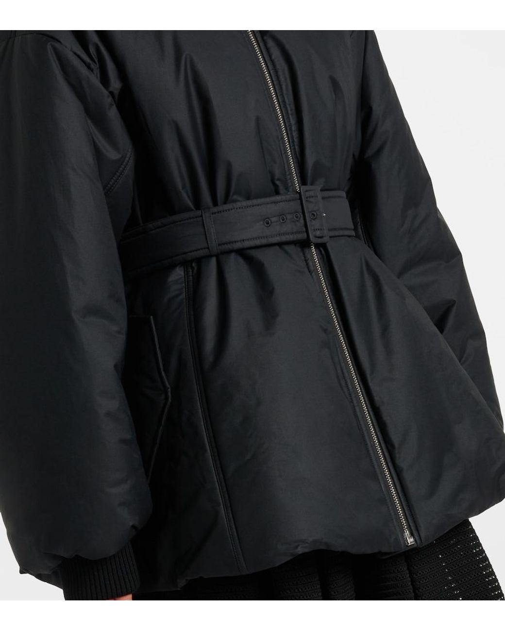 Alaïa Black Belted Cotton-Blend Bomber Jacket