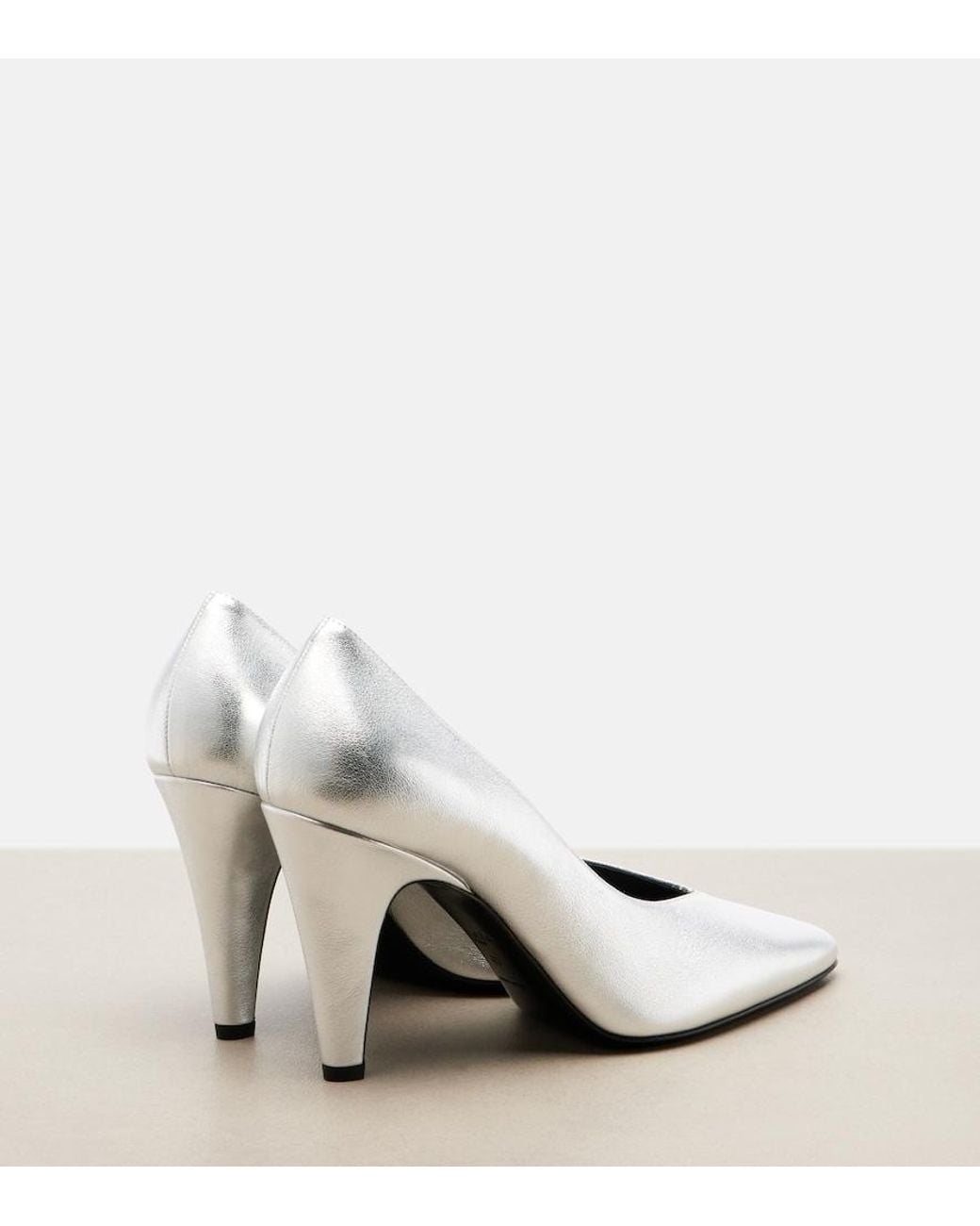 Alaïa White Metallic Leather Pumps