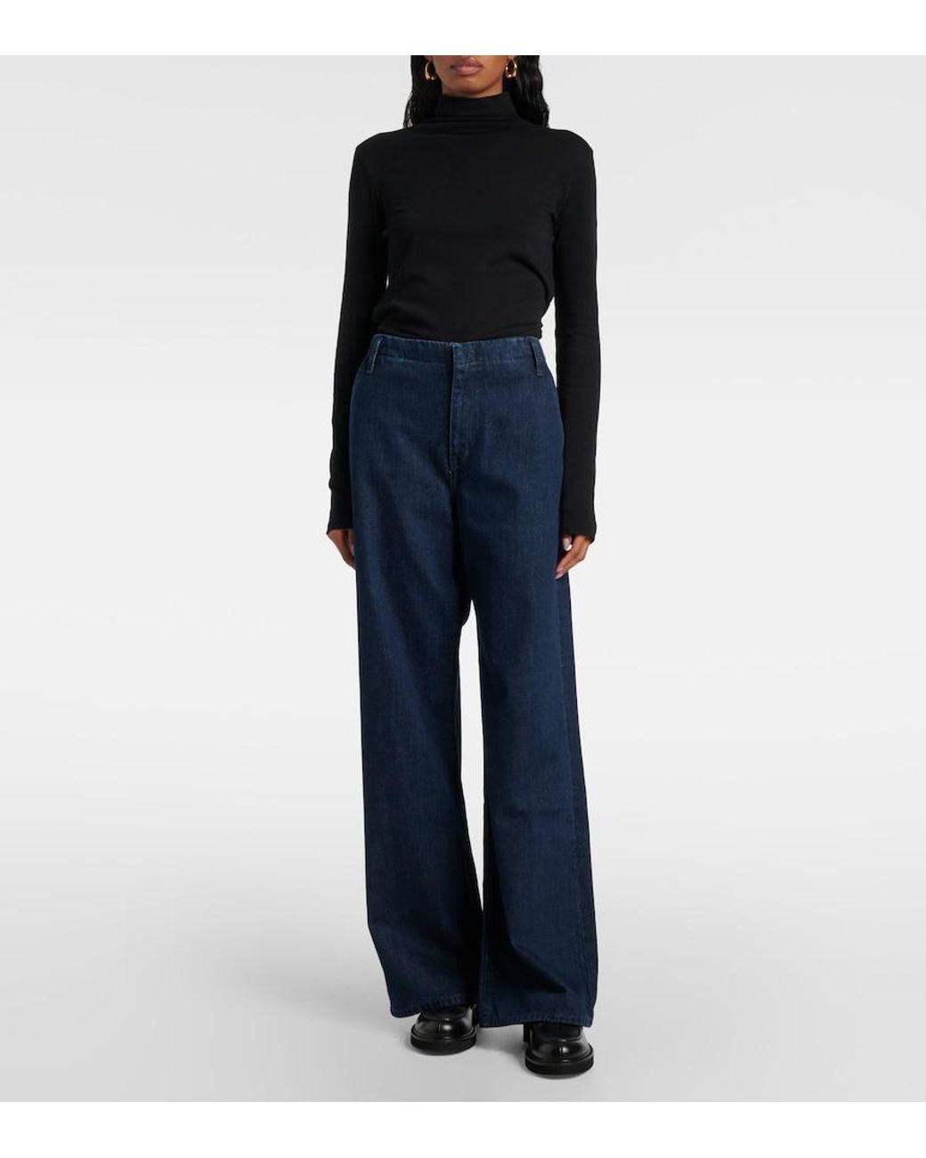 Re/done Blue Triuser High-Rise Wide-Leg Jeans
