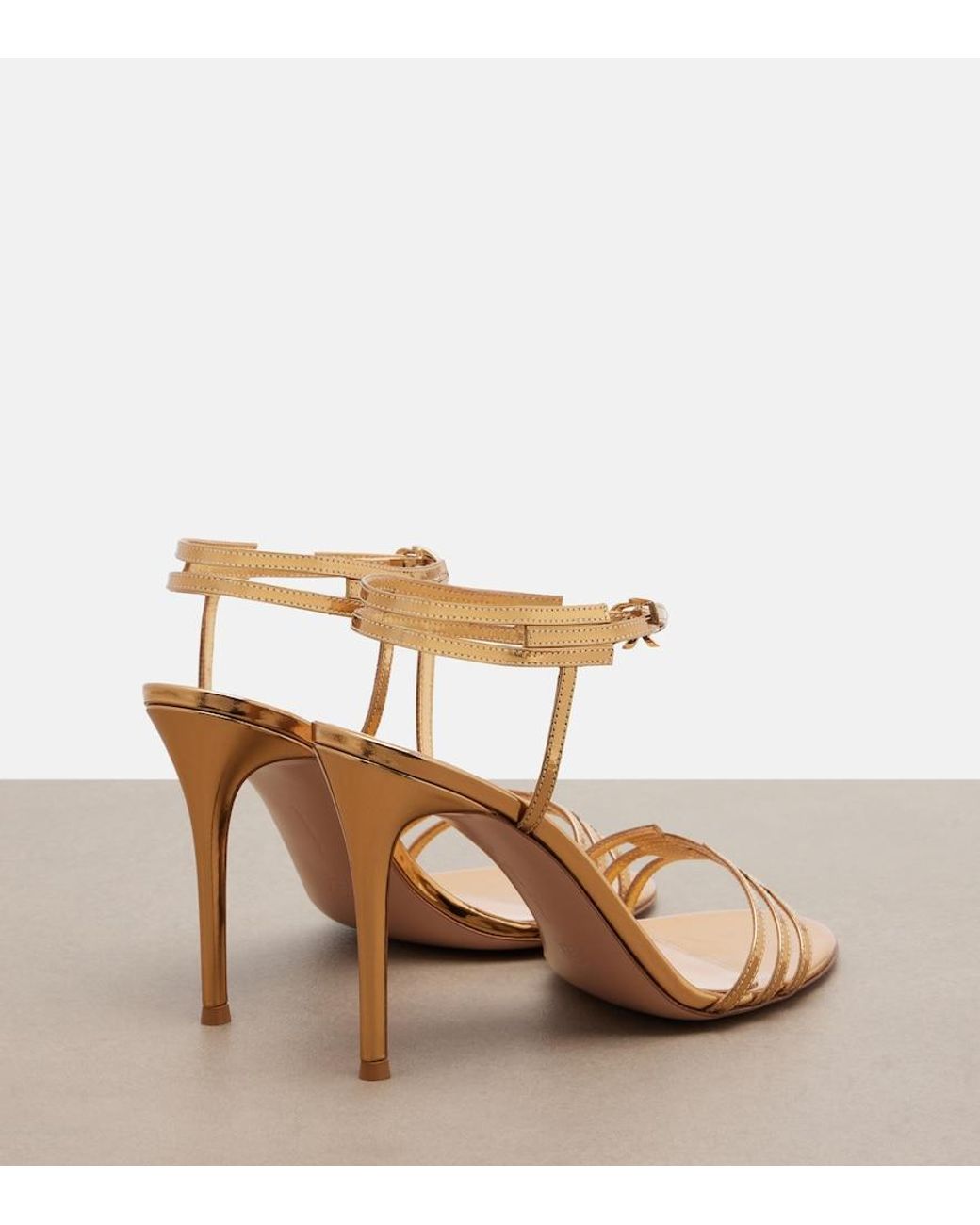 Gianvito Rossi Metallic Leather Slingback Sandals