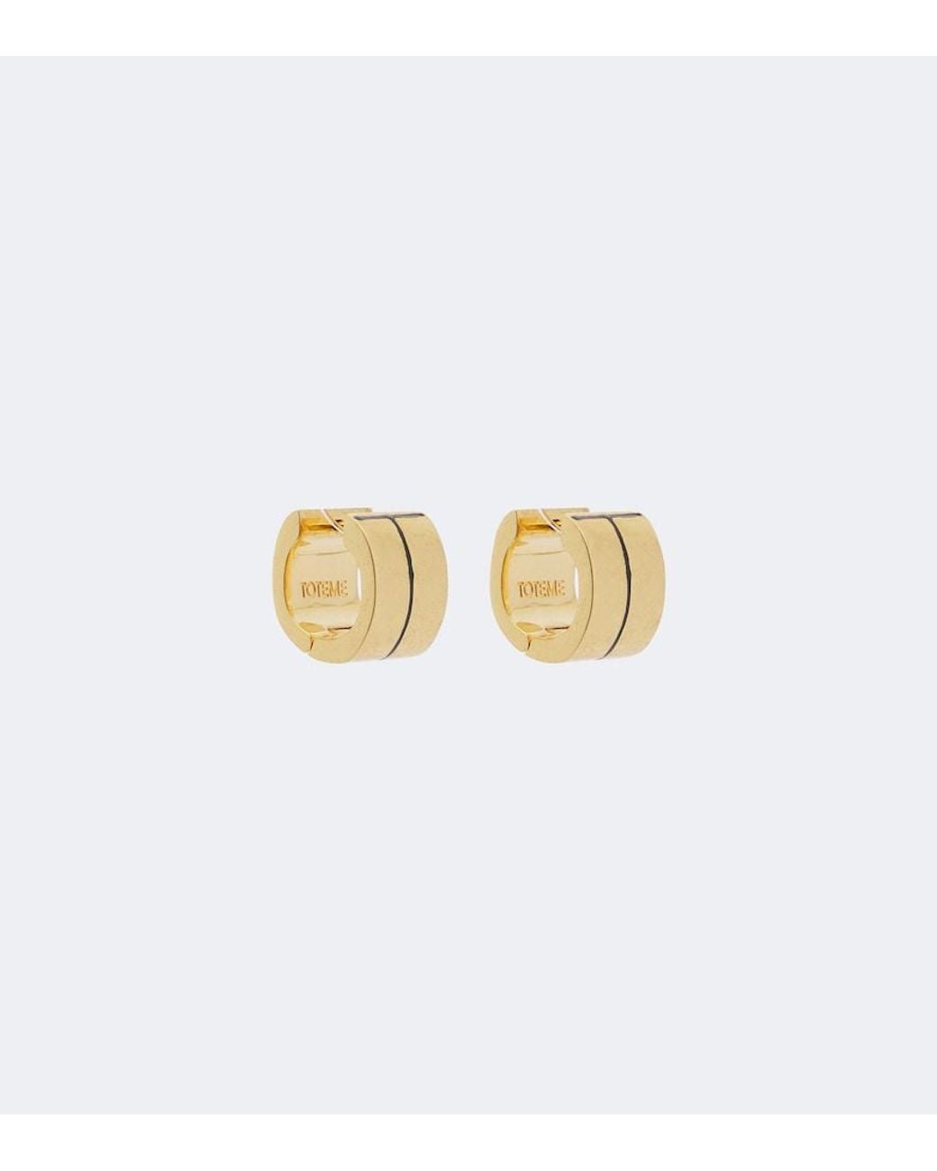 Totême White Signature-Plated Huggie Earrings