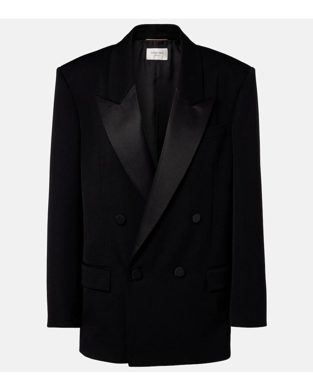Saint Laurent Black Double-Breasted Wool Blazer