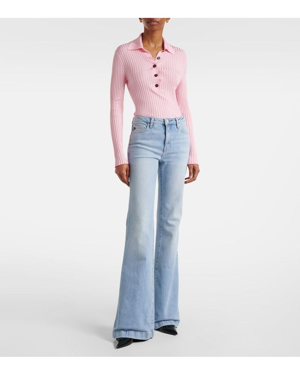 AG Jeans Blue Tropea High-Rise Flared Jeans