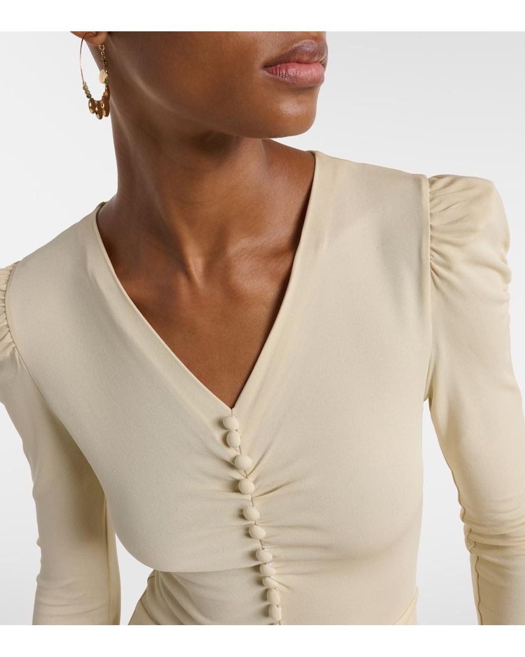 Isabel Marant Natural Nejma Gathered Midi Dress