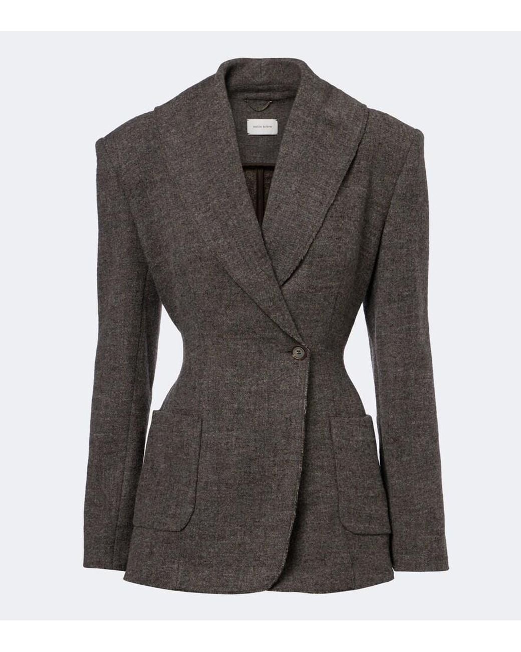 Magda Butrym Black Double-Breasted Wool And Cashmere-Blend Blazer