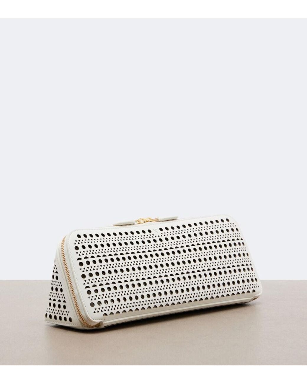 Alaïa Metallic Delta Vienne Leather Clutch