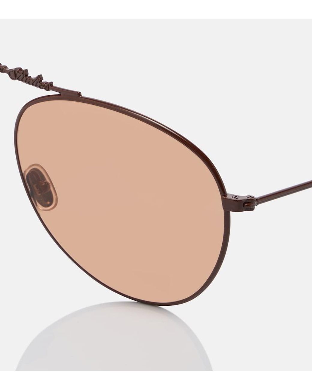 Acne Brown Logo Aviator Sunglasses