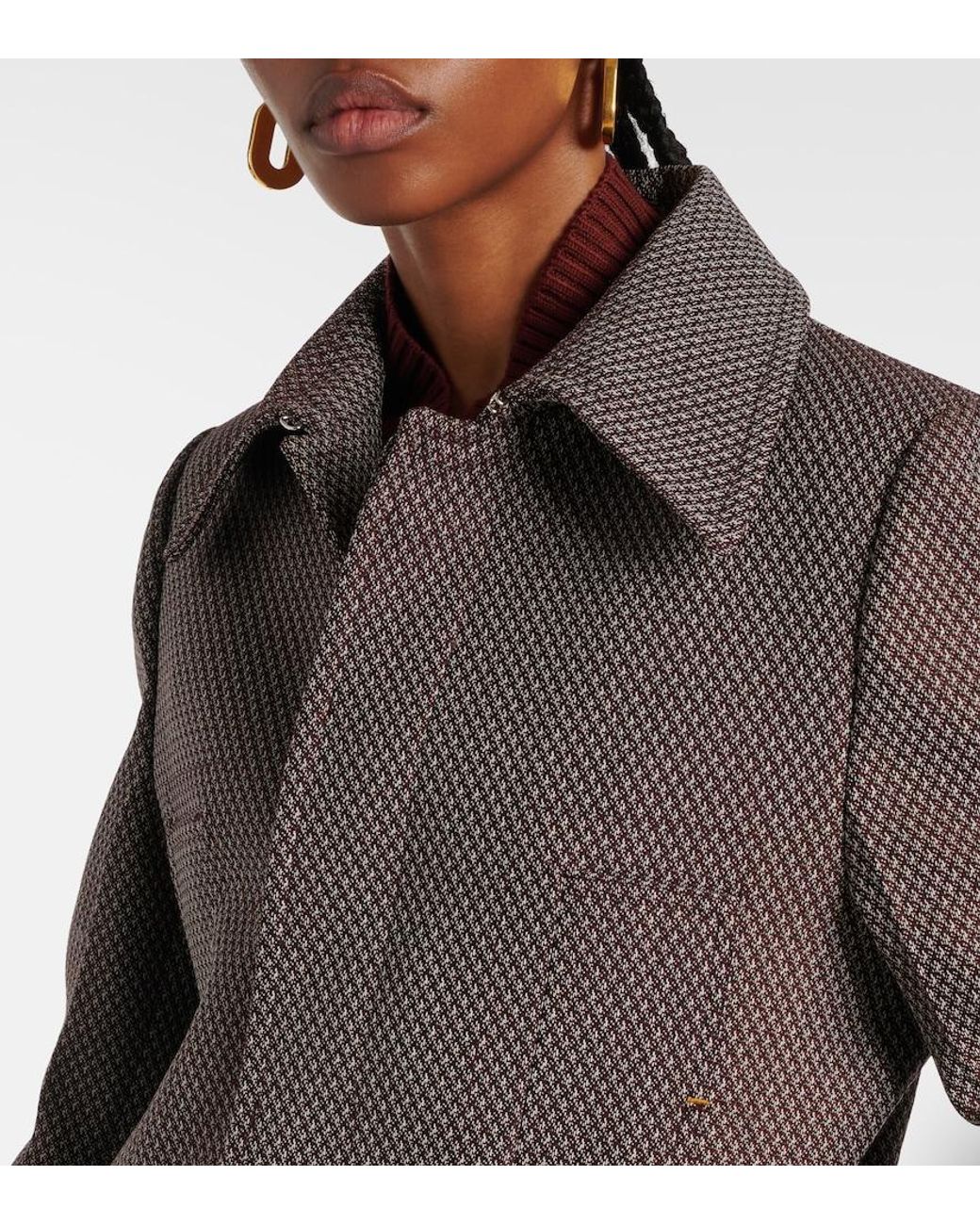 Victoria Beckham Gray Tailored Virgin Wool Coat