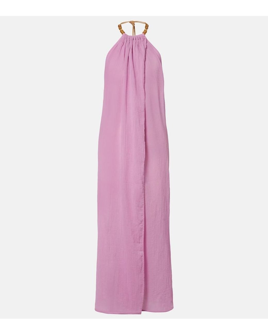 ViX Purple Cloe Beaded Cotton Beach Cover-Up