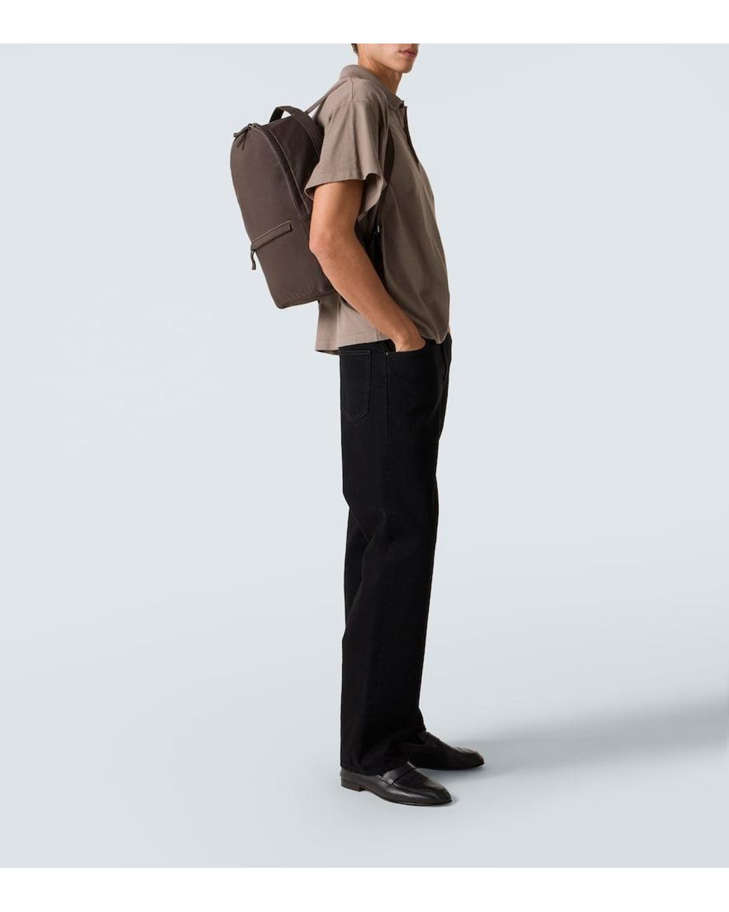 The Row Black Sisal Cotton Canvas Backpack for men