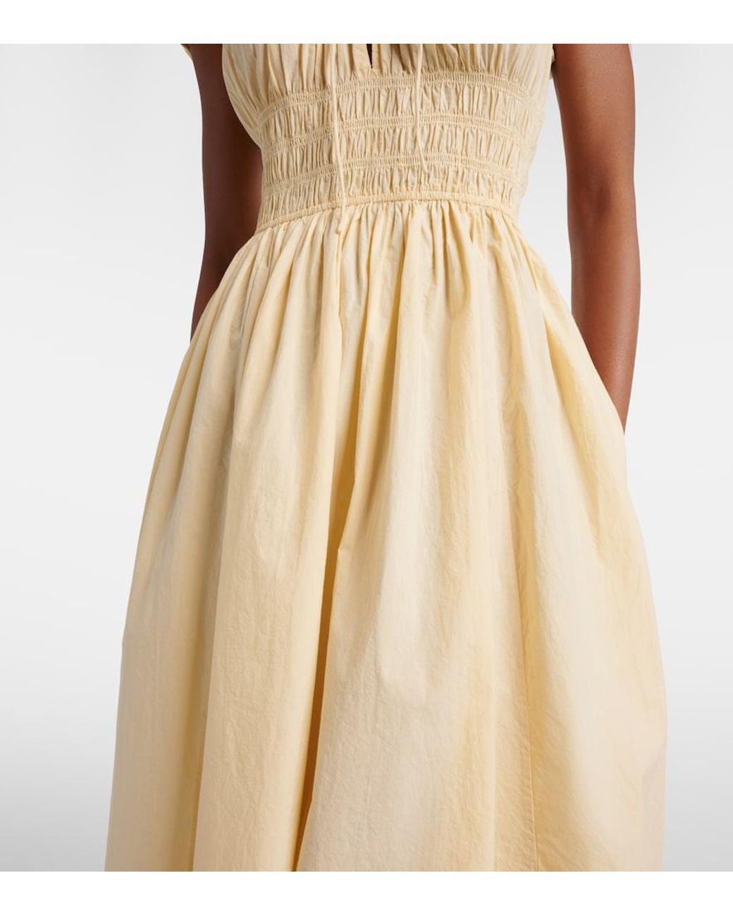 Doen Natural Quinn Cotton Poplin Midi Dress
