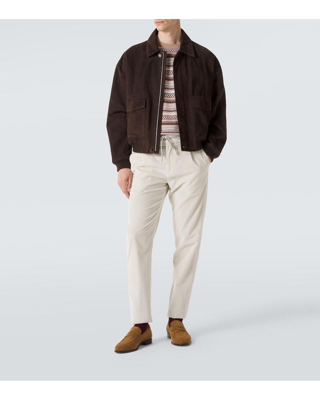 Eleventy Brown Jacquard Wool Sweater for men