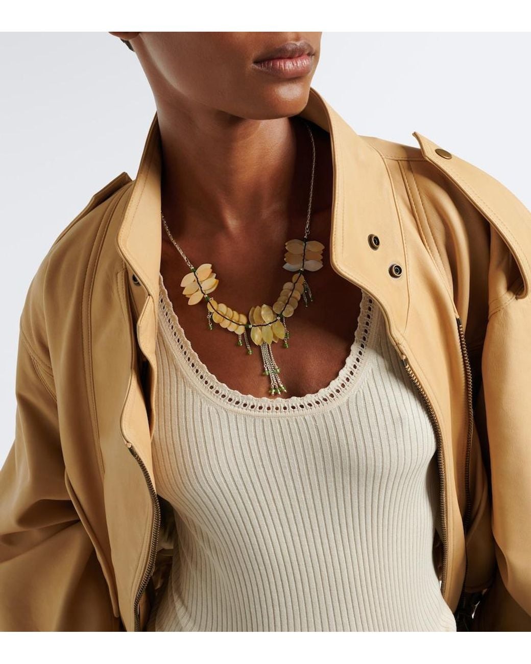 Isabel Marant Metallic Halsey Embellished Necklace