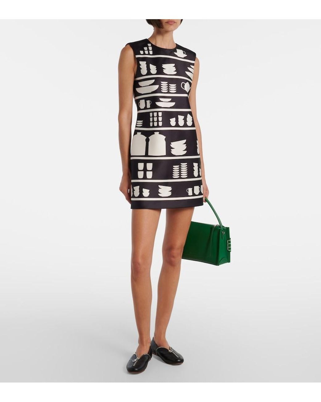 J.W. Anderson Black Mini Shift Printed Minidress