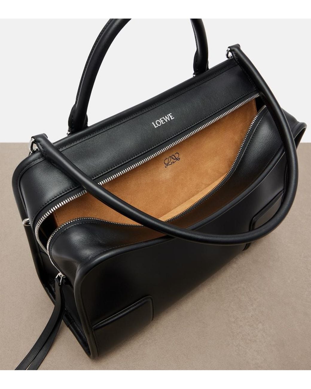 Loewe Black Amazona 180 Large Leather Top-Handle Bag